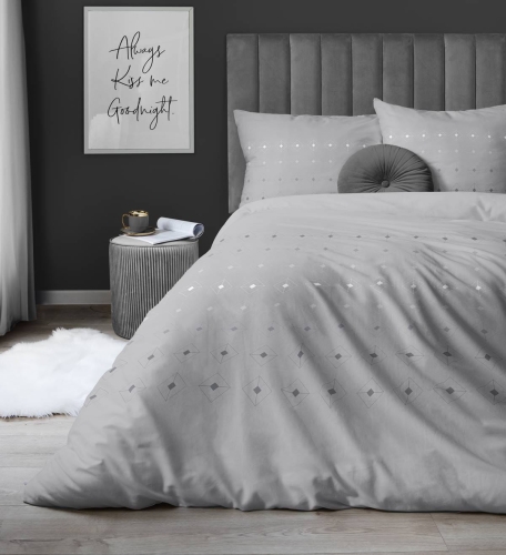 Pościel satyna bawełniana Home Satin 180x200 popielata