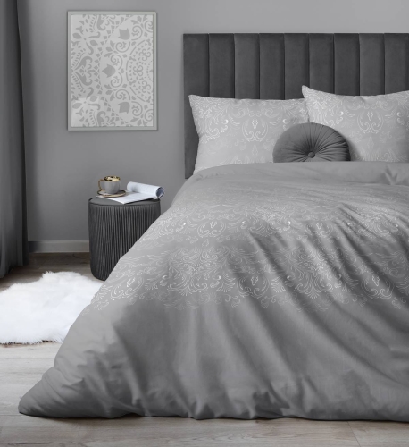 Pościel satyna bawełniana Home Satin 220x200 stalowo popielata