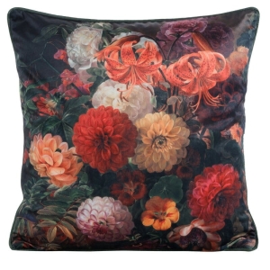 Poszewka dekoracyjna velvet 45x45 w wielokolorowe kwiaty
