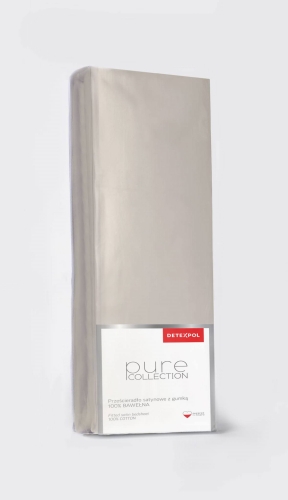Prześcieradło Pure 160x200 satynowe z gumką w kolorze beżowym