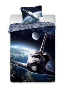 Pościel bawełniana 160x200 Kosmos - Mały Statek Kosmiczny