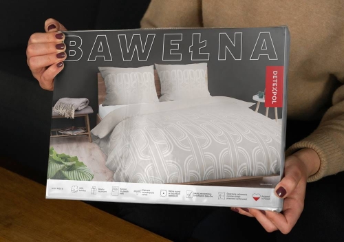 Pościel bawełniana 100% beżowa 160x200