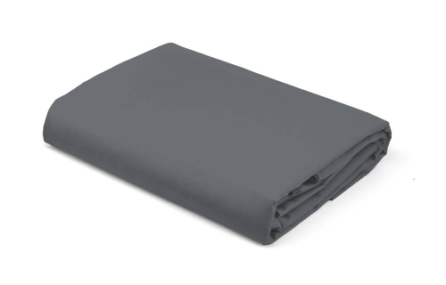 Prześcieradło bez gumki Pure 220x200 satynowe w kolorze ciemnoszarym