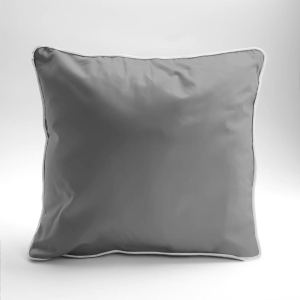 Poszewka z makosatyny 40x40 szara z lamówką