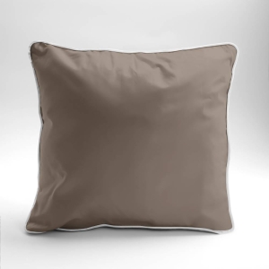 Poszewka z makosatyny 40x40 taupe z lamówką