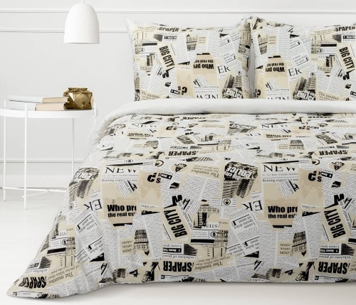 Komplet pościeli Sonia 100% bawełniana 160x200 gazeta