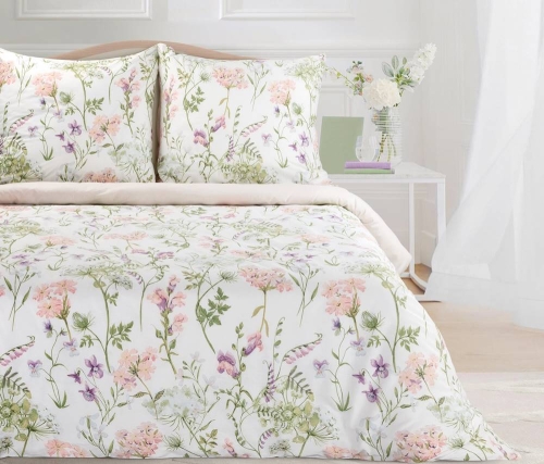 Komplet pościeli Sonia 100% bawełniana 220x200 w kolorowe kwiaty