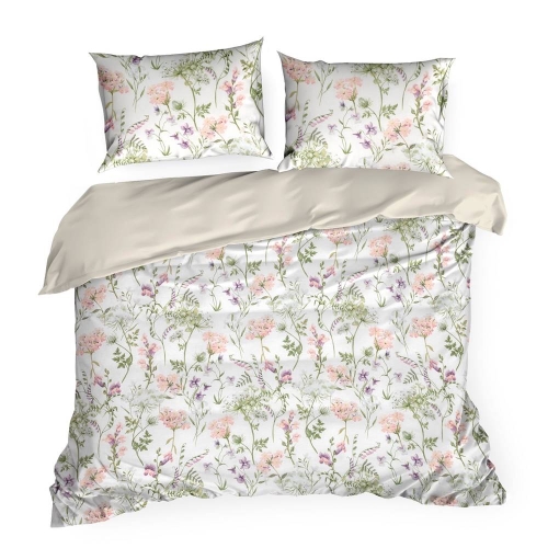 Komplet pościeli Sonia 100% bawełniana 220x200 w kolorowe kwiaty