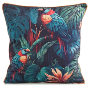 Poszewka dekoracyjna velvet 45x45 Papugi