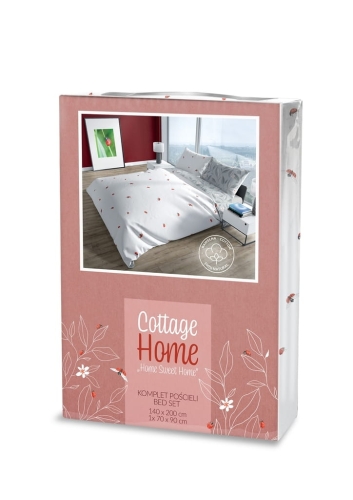 Pościel bawełniana Cottage biała 140x200 w biedronki