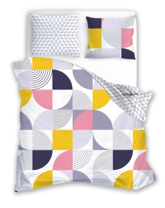 Pościel bawełna satynowa Milagro 220x200 w geometryczny wzór
