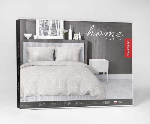 Pościel satyna bawełniana beżowa Home Satin 220x200 we wzór kwiatowy