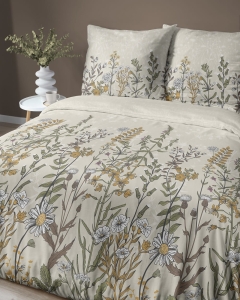 Pościel satyna bawełniana kremowa Home Satin 160x200 w polne kwiaty