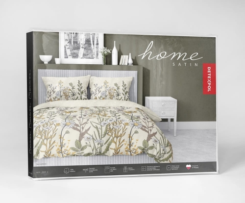 Pościel satyna bawełniana kremowa Home Satin 160x200 w polne kwiaty
