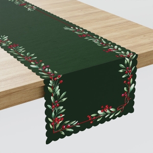 Bieżnik wodoodporny świąteczny 38x180 Jarzębina