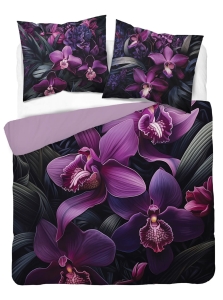 Pościel bawełniana Holland 220x200 Fioletowe Orchide