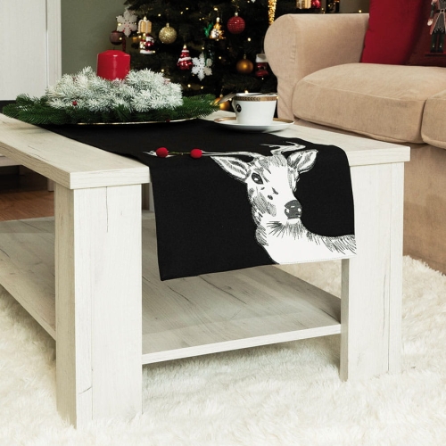 Bieżnik świąteczny czarny 35x140 Rudolf