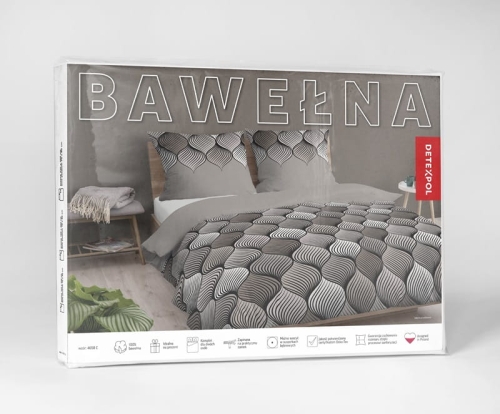 Pościel bawełniana 100% beżowa 160x200 w geometryczny wzór