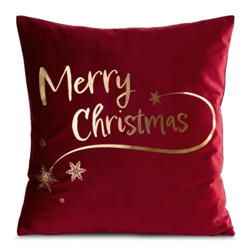 Poszewka dekoracyjna świąteczna czerwono złota 45x45 Merry Christmas