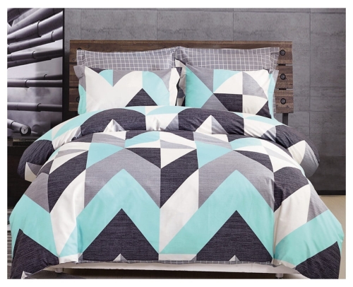 Komplet pościeli dwustronnej morsko biało szaro grafitowej 140x200