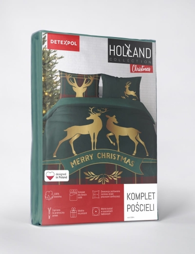 Komplet pościeli świątecznej Holland 220x200 Złote Jelenie 