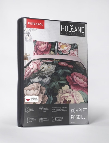 Pościel bawełniana Holland 160x200 Piwonie