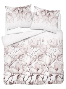Pościel z satyny bawełnianej 220x200 Home Satin w różowo beżowe magnolie