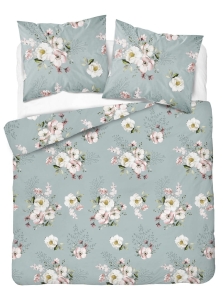 Pościel z satyny bawełnianej miętowej 220x200 Home Satin w magnolie i jaśmin 