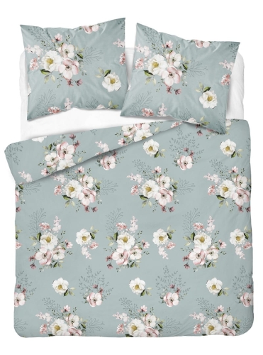 Pościel z satyny bawełnianej miętowej 220x200 Home Satin w magnolie i jaśmin 