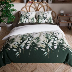 Komplet pościeli z bawełny satynowej 160x200 Leafy