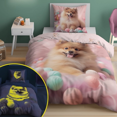 Pościel bawełniana świecąca 160x200 Pomeranian