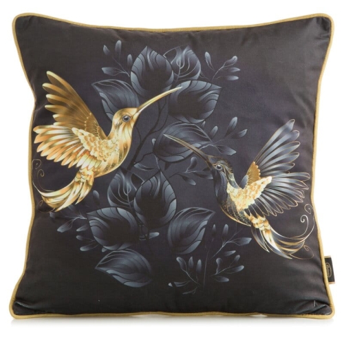 Poszewka dekoracyjna Velvet Z Lamówką 45x45  Kolibry