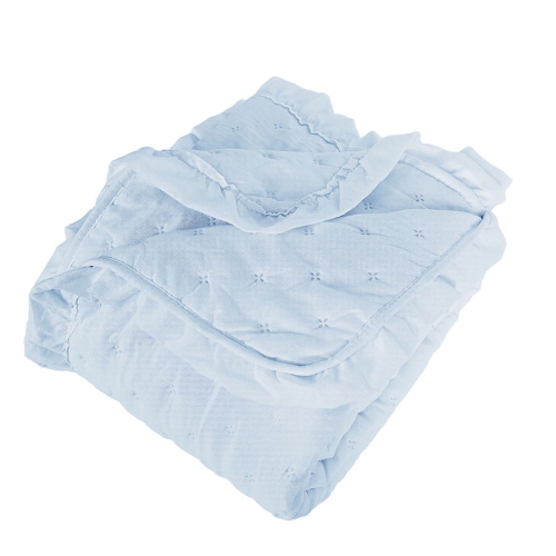 Narzuta Werona 200x220 Błękitna Baby Blue z Falbanką