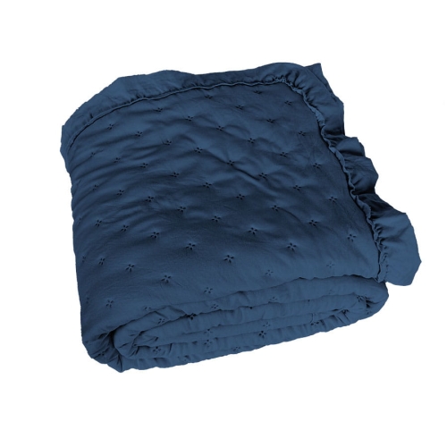 Narzuta Werona 170x210 Granatowa z Falbanką
