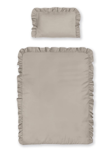Pościel dziecięca bawełniana 90x120 Taupe Falbana