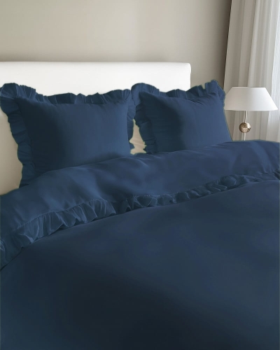 Pościel bawełniana 160x200 Denim z falbaną