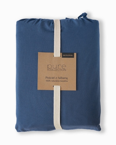 Pościel bawełniana 160x200 Denim z falbaną