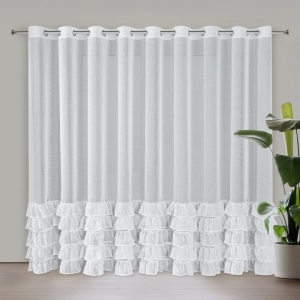 Firana gotowa Dani 250x300 biała z falbankami przelotki 