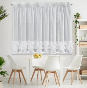 Firanka gotowa Dani 150x300 biała z falbankami taśma