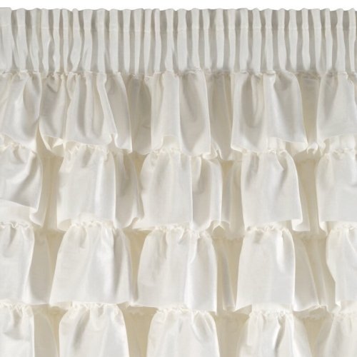 Zasłona Aura 140x270 biała falbanki taśma