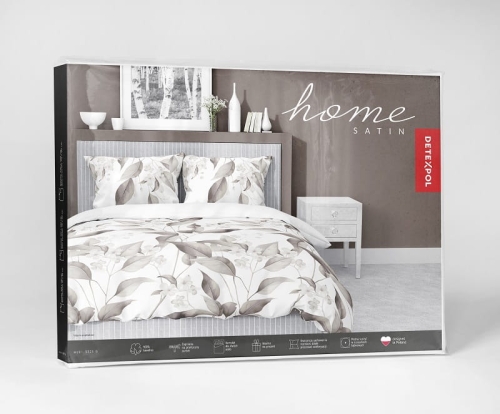 Komplet pościeli z satyny bawełnianej 160x200 w botaniczny wzór