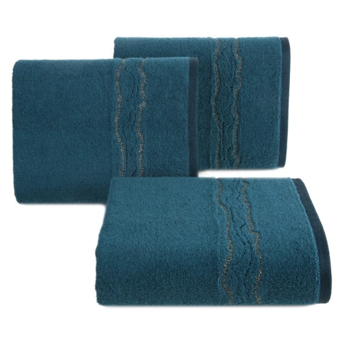 Ręcznik bawełniany ciemno turkusowy 70x140 Karin