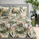 Komplet pościeli z bawełny satynowej Spring 140x200 tropikalny wzór