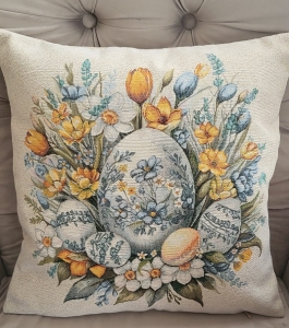 Poszewka gobelinowa wielkanocna 45x45 Pisanki