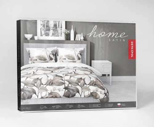 Komplet pościeli z satyny bawełnianej 160x200 w duże kremowe kwiaty Home Satin