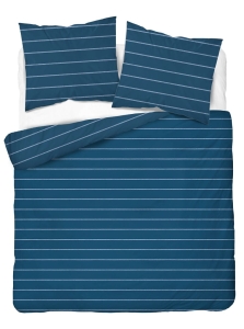 Pościel satyna bawełniana Home Satin granatowa 160x200 w poziome pasy