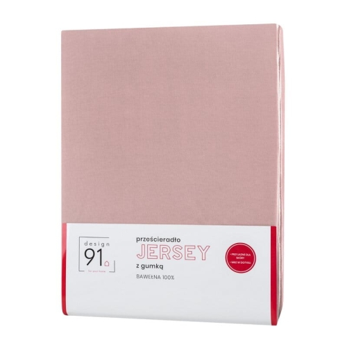 Prześcieradło D91 220x240 jersey z gumką w kolorze pudrowym