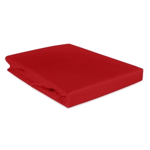 Prześcieradło 200x220 satynowe z gumką w kolorze czerwonym