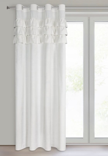 Zasłona Sami 140x250 biała falbanki przelotki
