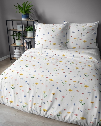 Komplet pościeli z satyny bawełnianej Home Satin 160x200 w polne kwiaty